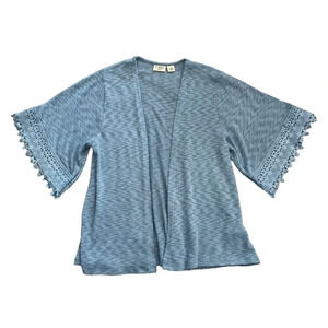 Cato Girls Blue Crochet Trim Cardigan XL